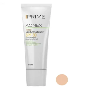 کرم مرطوب‌کننده رنگی پرایم، مدل Acnex Tinted SPF 30، مناسب پوست‌‌های چرب و آکنه‌دار،